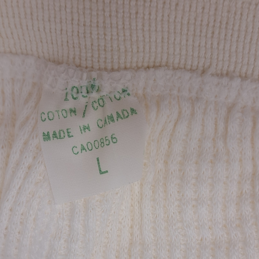 NWT Vintage 80s 90s Men's Waffle Knit Long John's Made in Canada Large 34-37" - Picture 3 of 12